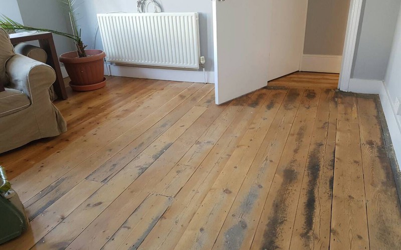 Sanding Pine Flooring - Before