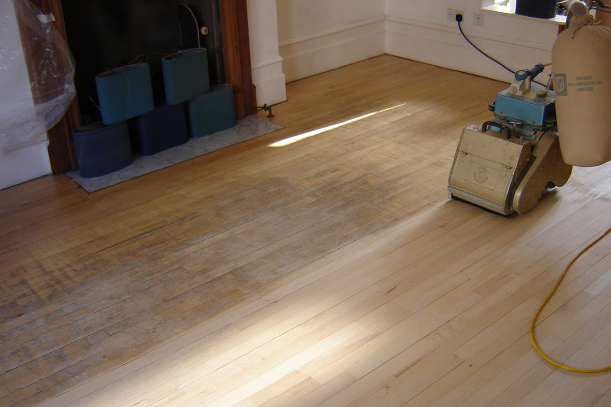 Renovation of Maple strip flooring