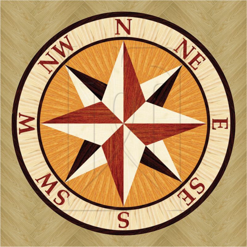 Marquetry Medallion RE-01 Sea Compass