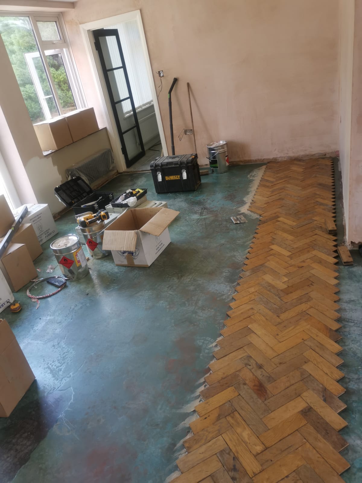 204051 Reclaimed Parquet Installation (2) 204051 Reclaimed Parquet Installation
