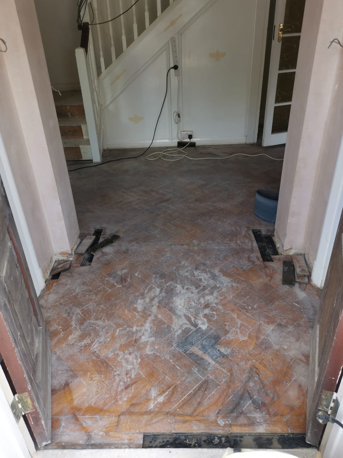 204051 Reclaimed Parquet Installation (3) 204051 Reclaimed Parquet Installation